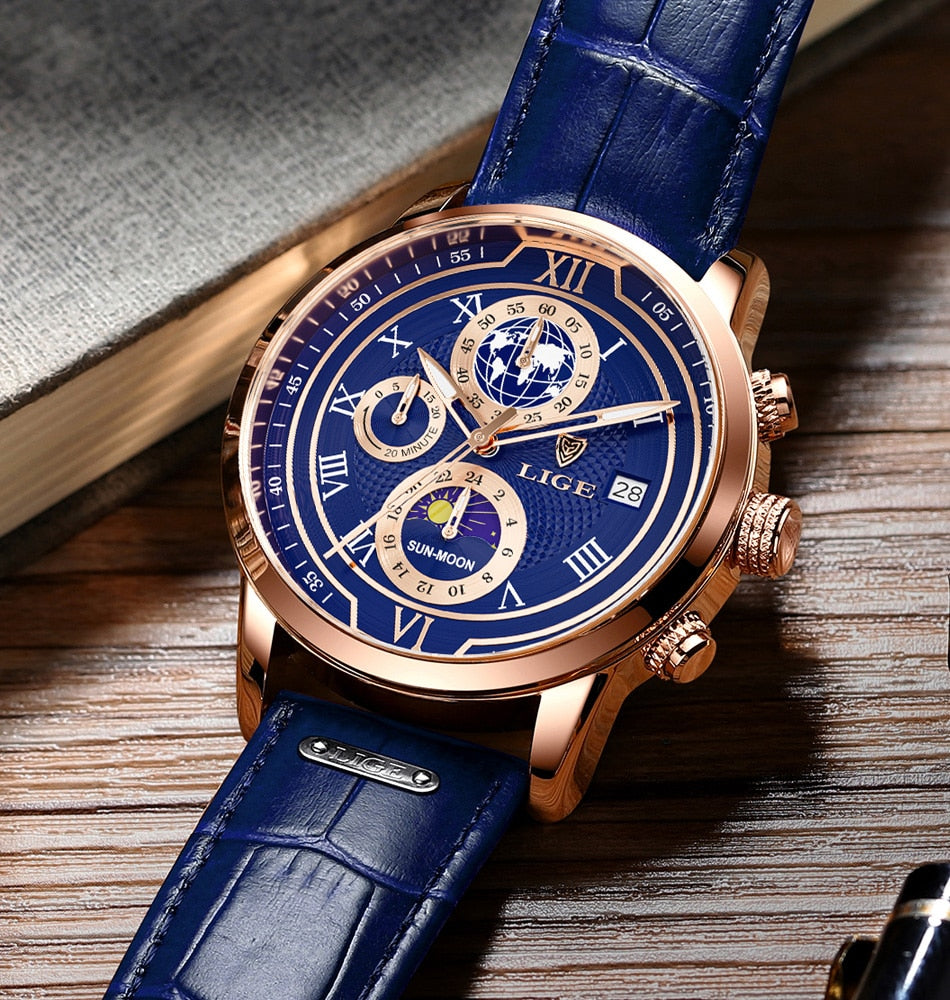 Chronographe en Cuir de Luxe