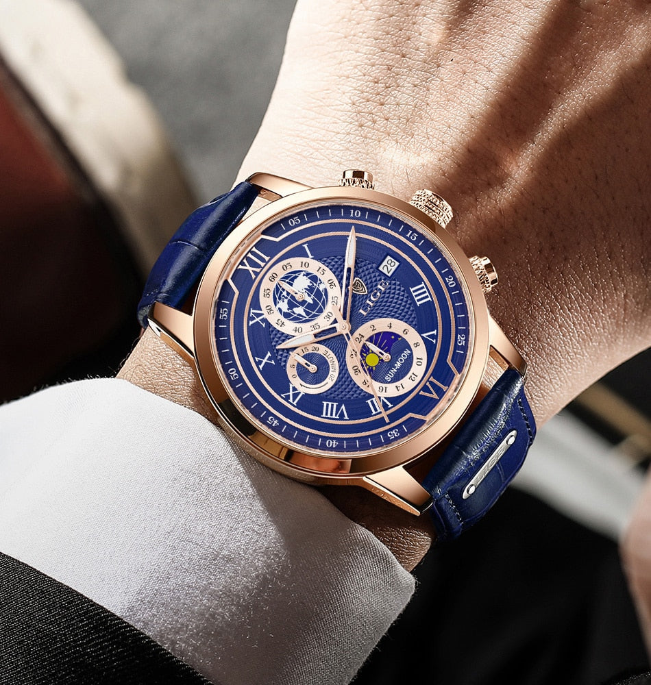 Chronographe en Cuir de Luxe
