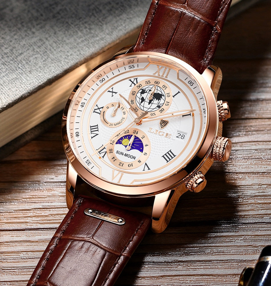 Chronographe en Cuir de Luxe