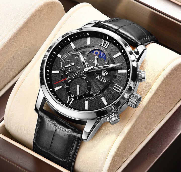 Montre Luxe en Cuir à Mouvement Quartz