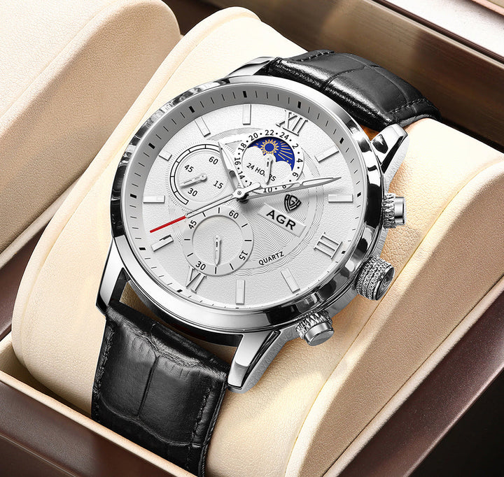 Montre Luxe en Cuir à Mouvement Quartz