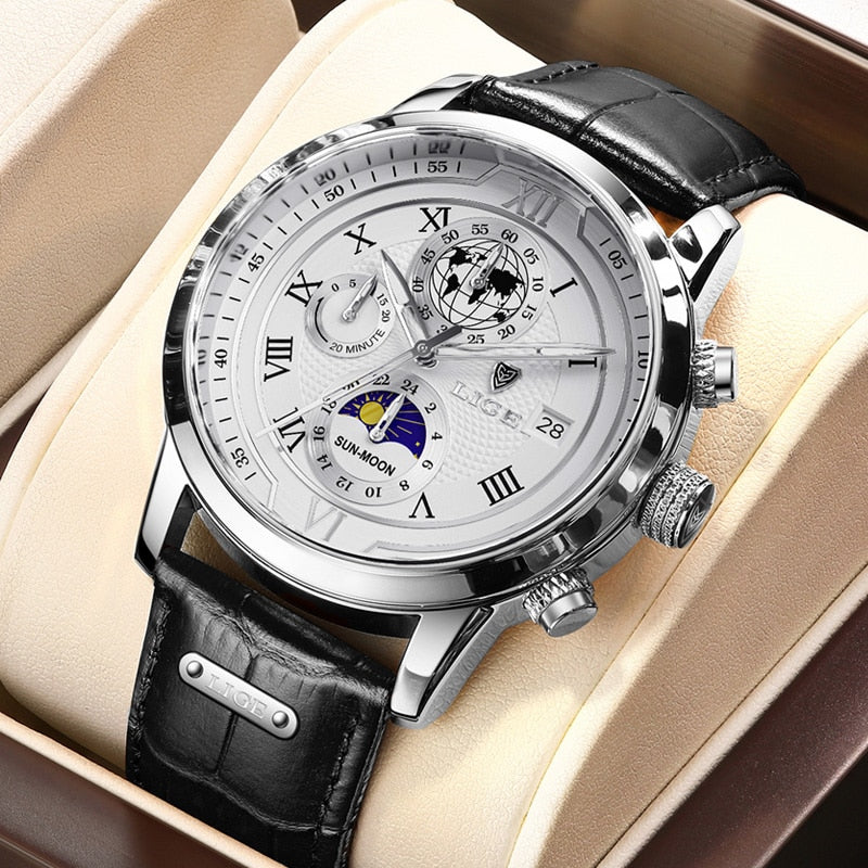 Chronographe en Cuir de Luxe