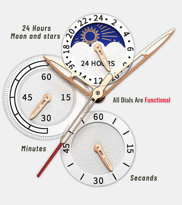 Montre Luxe en Cuir à Mouvement Quartz