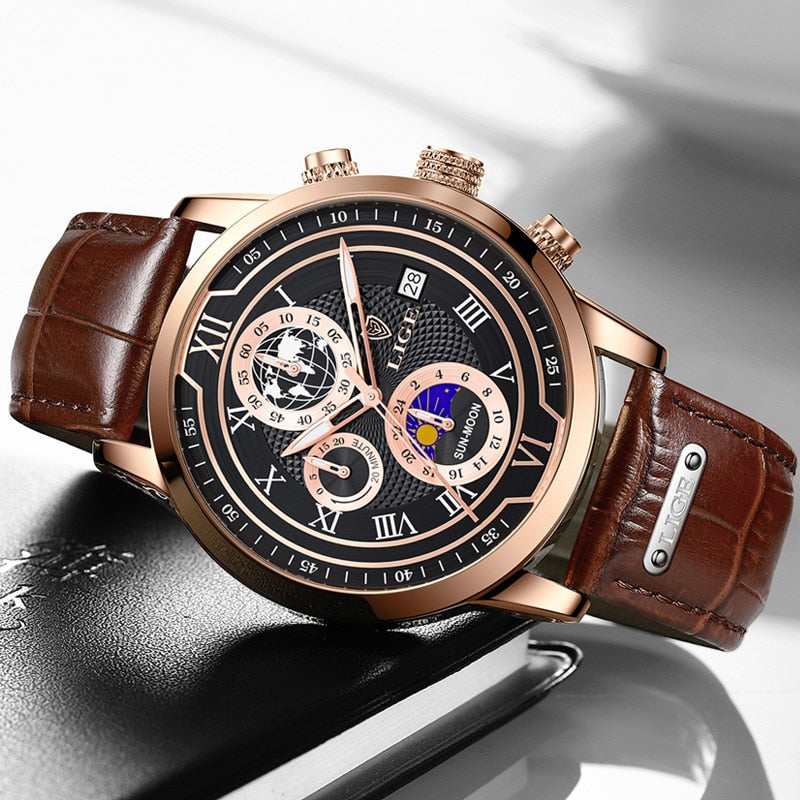 Chronographe en Cuir de Luxe