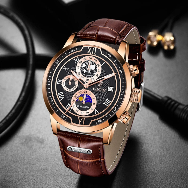 Chronographe en Cuir de Luxe