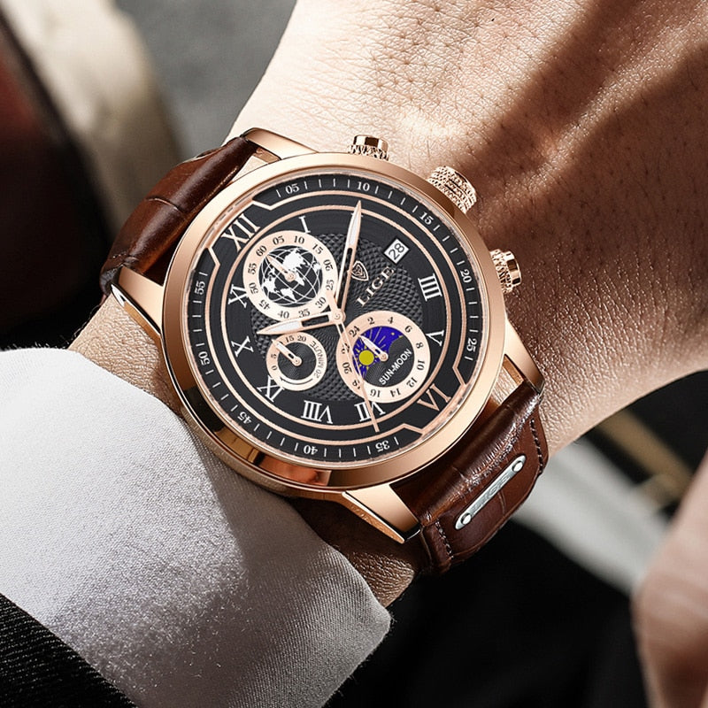 Chronographe en Cuir de Luxe