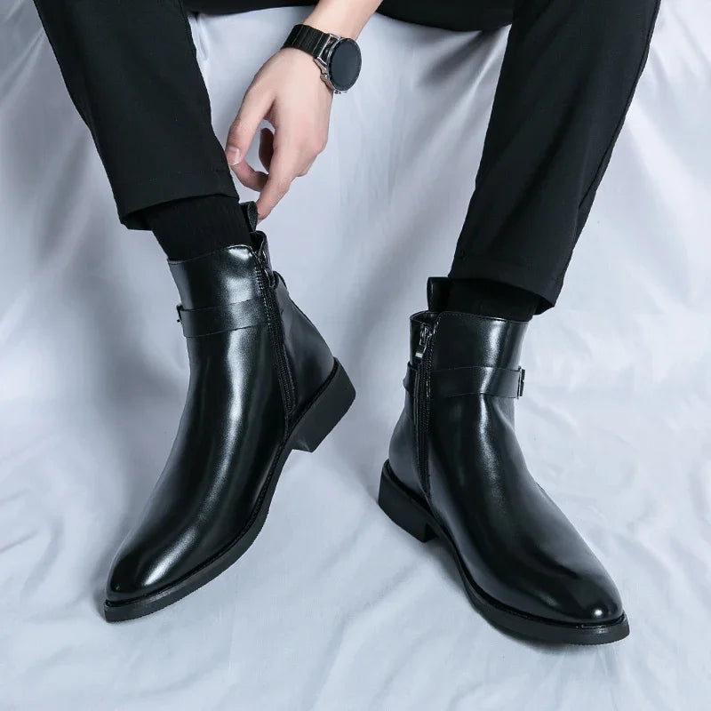 Botters Chelsea en cuir authentique Sergio