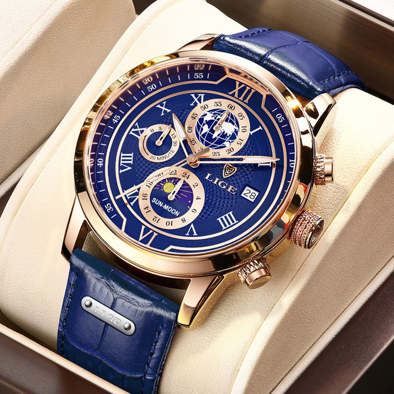 Chronographe en Cuir de Luxe