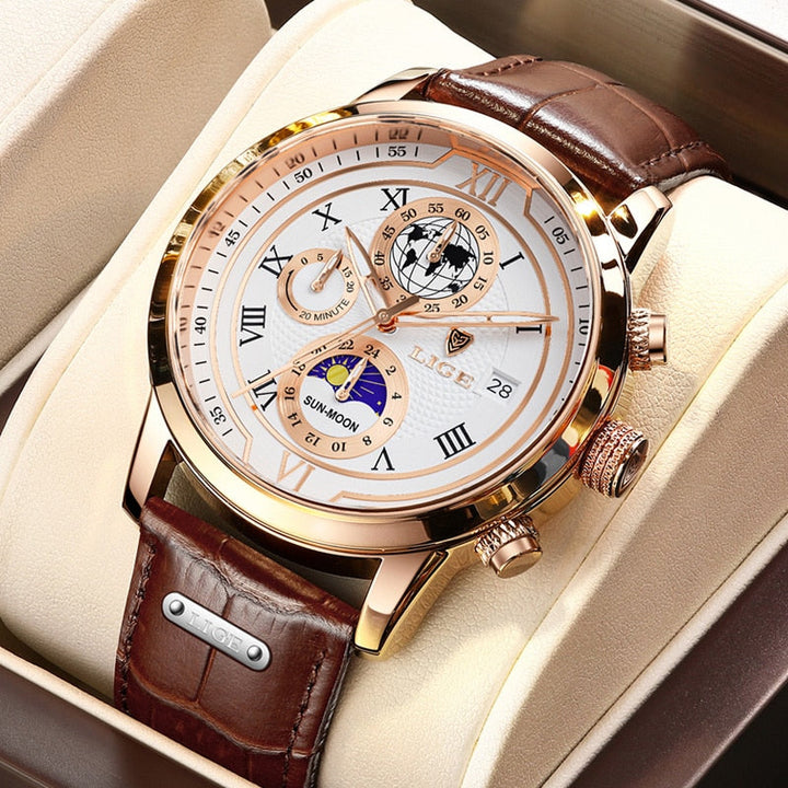 Chronographe en Cuir de Luxe